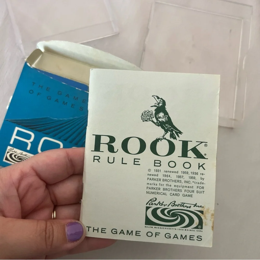 Rook Blue Card Game in Clear Case 1959 Vintage- Complete Strategy Family Fun
